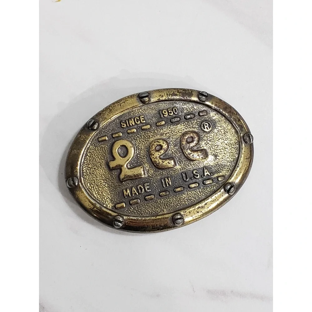 LEE SINCE‎ 1950 MADE IN U.S.A. belt Buckle Lee N.Y.C. USA Vintage brass oval